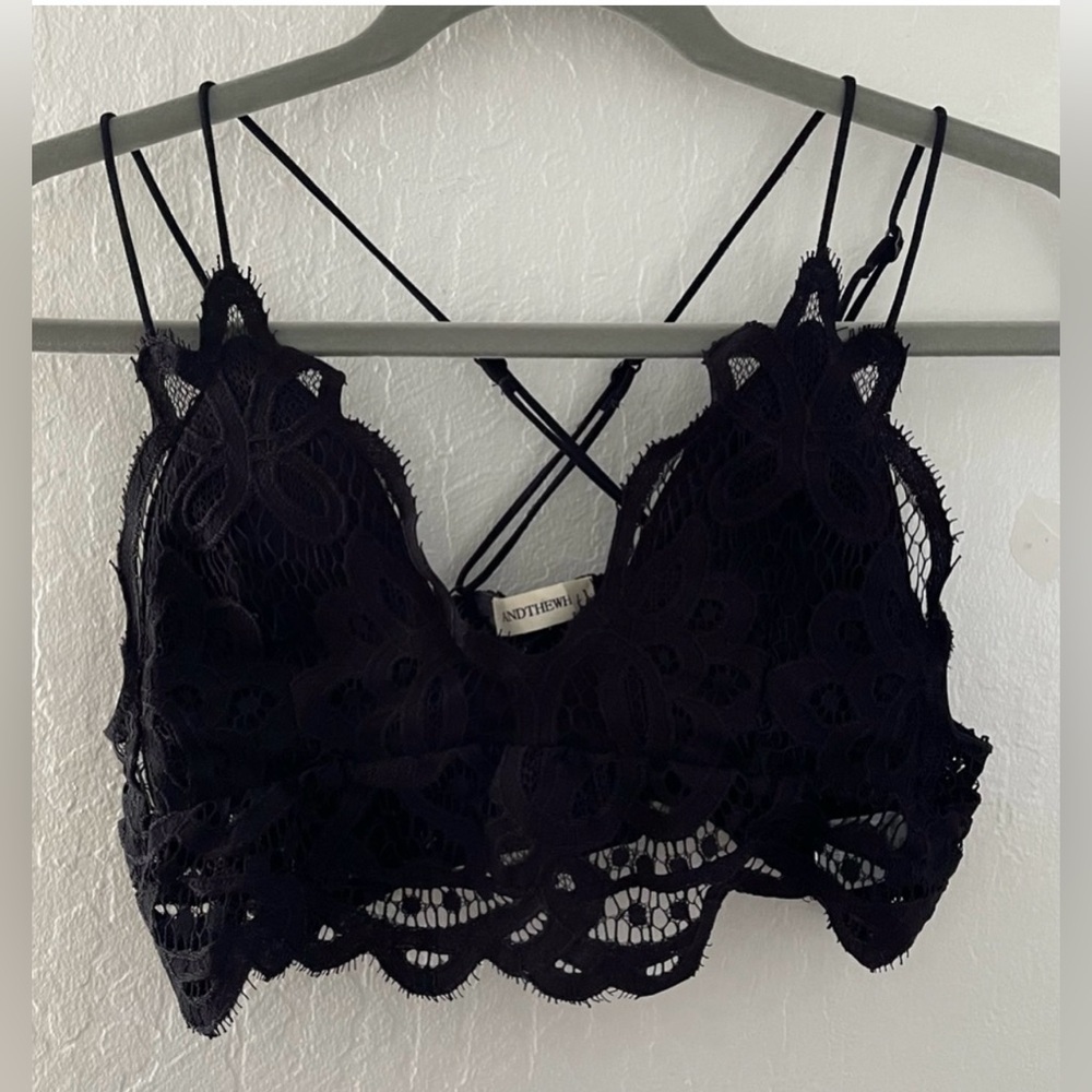 Andthewhy Black Lace Bralette